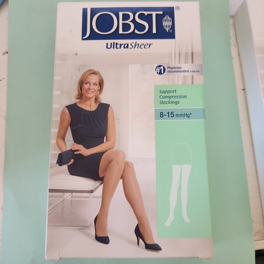 Jobst Ultra Sheer Support Compression Stocking Thigh High 8-15mmHG Silky Beige M